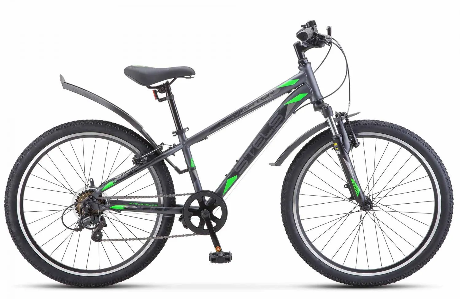 Велосипед STELS Navigator-400 V 24"  12" Серый/зелёный F020